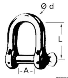 SS jaw Leathan shackle 10 mm